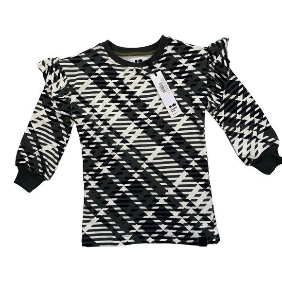 OMAMImini Omami Mini Los Angeles Girls SIZE 4 Ruffle Plaid Sweatshirt Dress - Picture 1 of 6